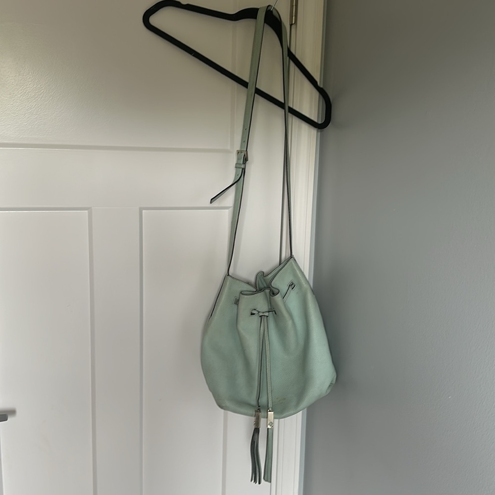 Kate Spade mint colored large purse with tassels!